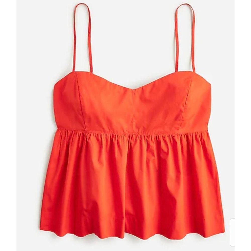 Flowy cotton poplin camisole jcrew red - Picture 3 of 3